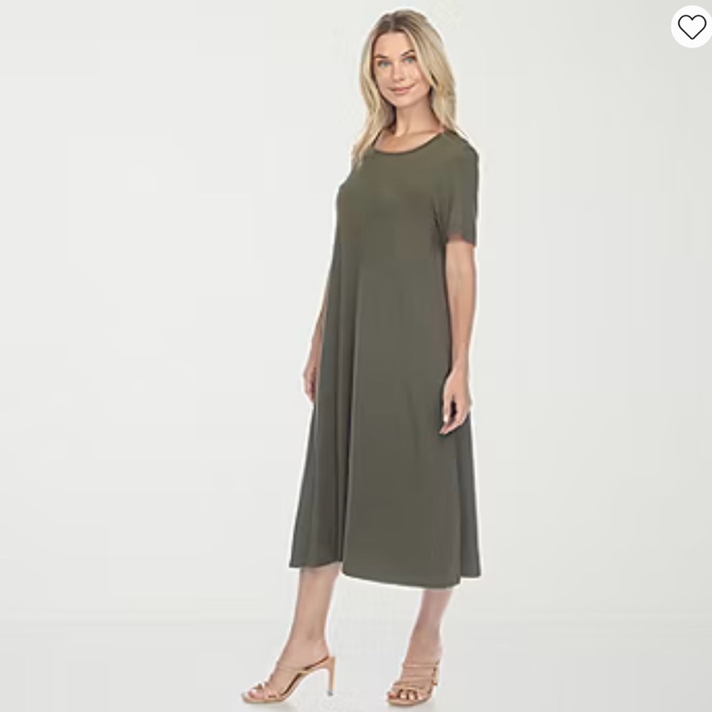 White Mark Forest Green Dress